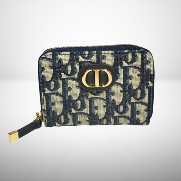 Dior Small 30 Montaigne Voyageur Coin Purse in Blue Dior Oblique Jacquard - Picture 2 of 8